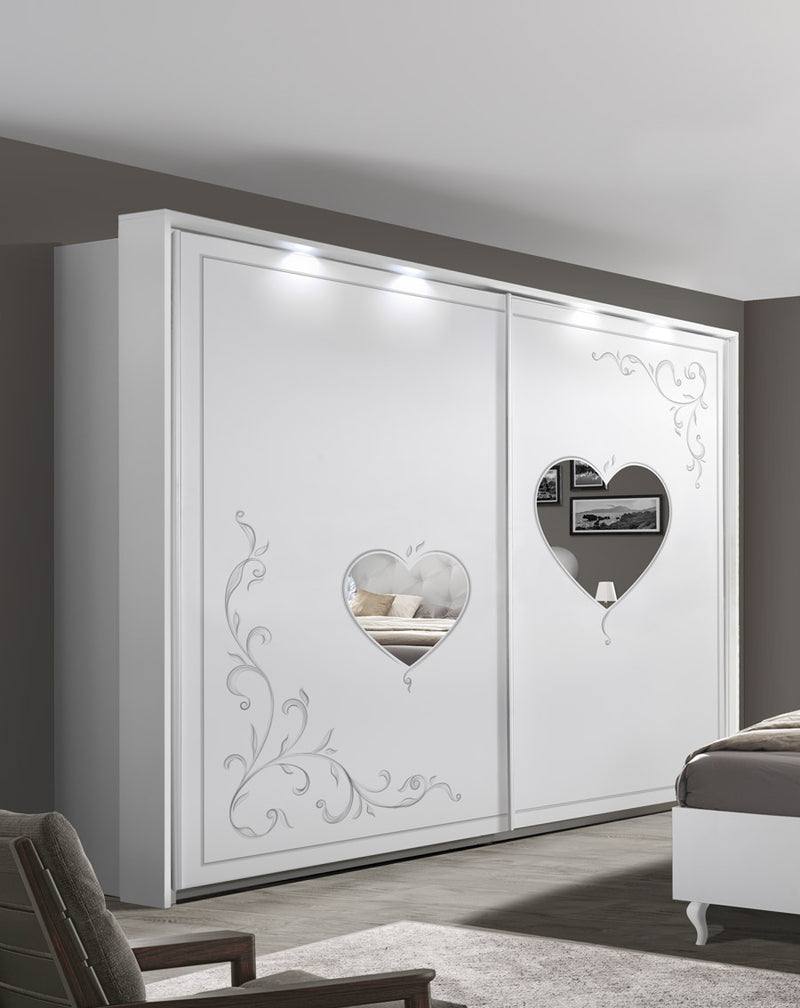 Lovely - Camera completa matrimoniale design classico in legno colore bianco