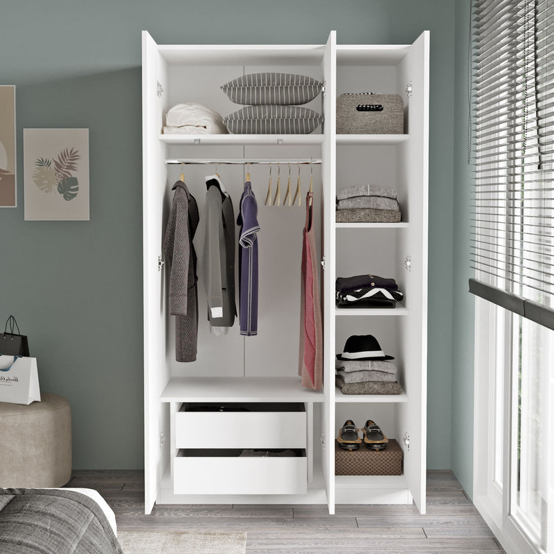 Armadio alto moderno con anta a specchio asta appendiabiti cm 104x50x184h- vari colori