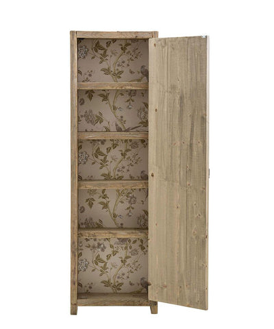Armadio con anta e ripiani interni in legno stile country decorazioni interne cm 59x20x190h