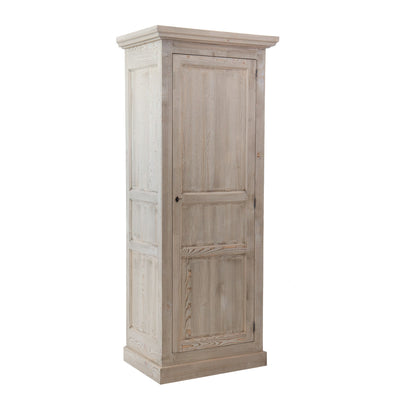 Armadio classico 1 anta in legno massello naturale con ripiani interni cm 85x60x210h