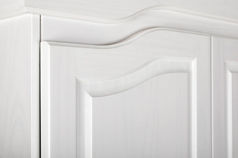 Marlet - Armadio classico 4 ante in legno massello colore bianco cm 182x59x197h