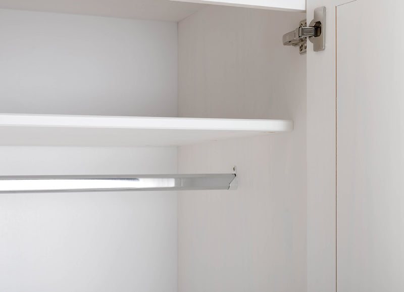 Marlet - Armadio classico 4 ante in legno massello colore bianco cm 182x59x197h
