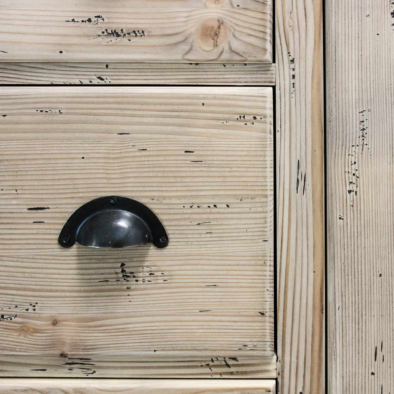 Armadio guardaroba da camera in legno di abete naturale con anta e cassetti cm 98x50x162h