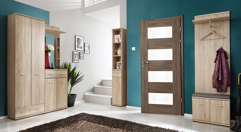 Credenza moderna con ante e cassetto in legno cm 60x32x96h
