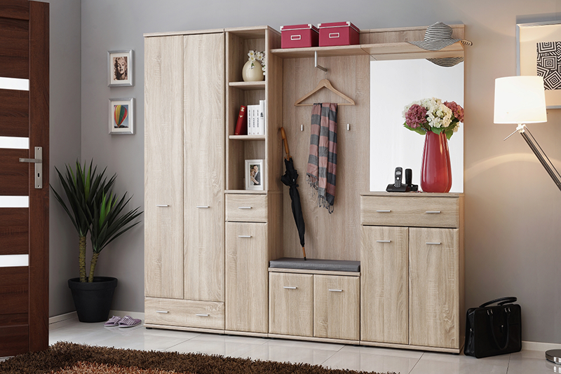Credenza moderna con ante e cassetto in legno cm 60x32x96h