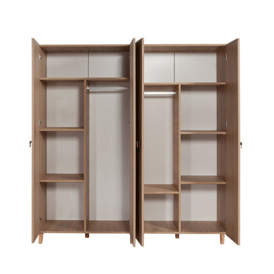 Armadio alto design in legno 4 ante a fantasia cm 180x52x190h - vari colori