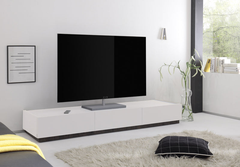 Elexo - Mobile soggiorno base tv 3 cassetti bianco opaco cm 184x51x24h - vari colori