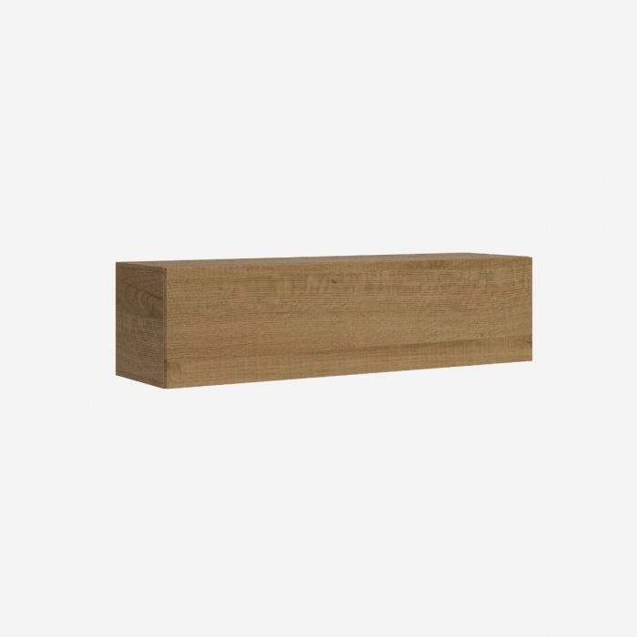 Crisantide - Parete componibile moderna in legno bianco e quercia