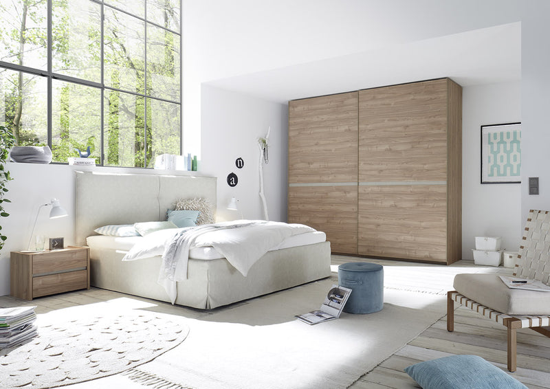 Mestal - Set da 2 Comodino moderno 2 cassetti da camera in legno cm 51x40x42h - vari colori