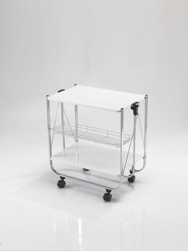 Carrello portavivande moderno richiudibile in metallo cm 68x40x70h