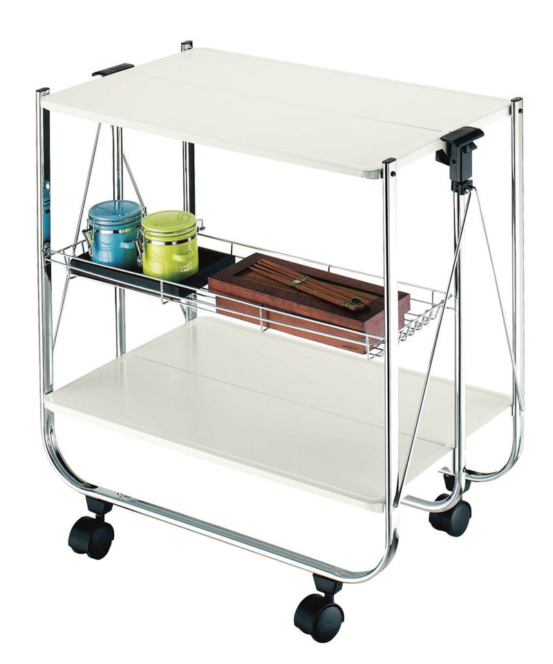 Carrello portavivande moderno richiudibile in metallo cm 68x40x70h