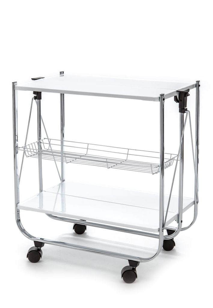 Carrello portavivande moderno richiudibile in metallo cm 68x40x70h