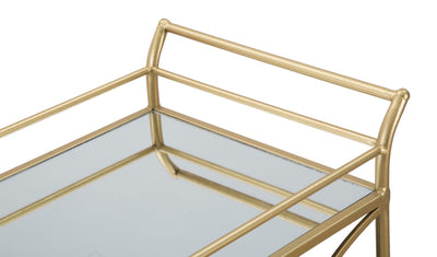 carrello design in metallo dorato ripiani con specchio