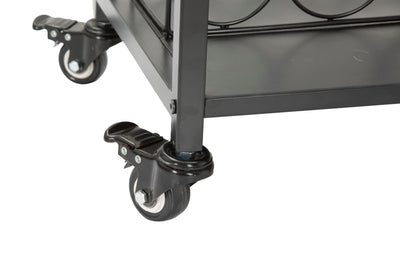 carrello portavivande bicchieri e bottiglie con ruote stile industriale