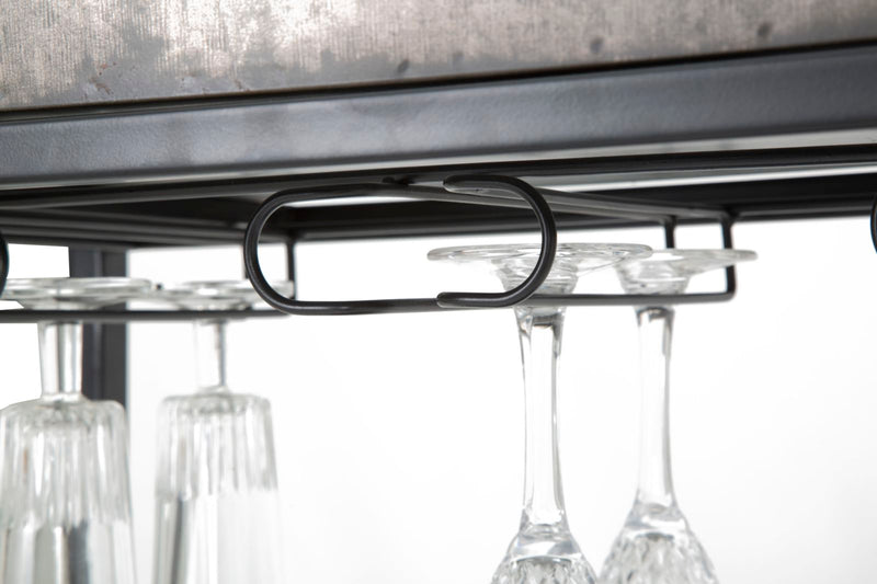 carrello portavivande bicchieri e bottiglie con ruote stile industriale