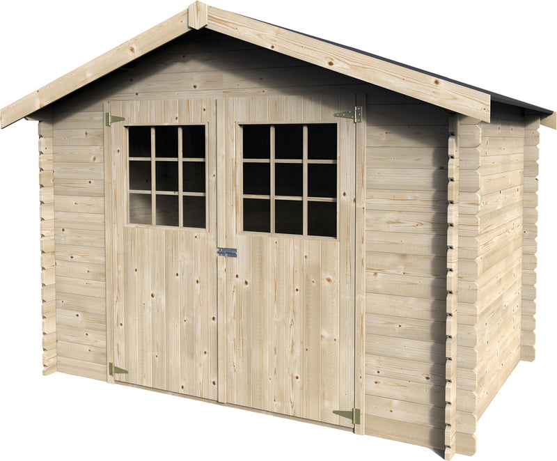 Bess - Casetta blockhouse in legno di abete massiccio spessore mm 28 cm 317x213