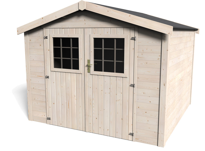Clover - Casetta da giardino in legno di abete spessore mm 28 cm 284x297