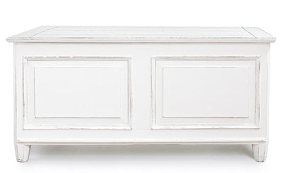 Cassapanca stile classico in legno colore bianco cm 100x48x48h