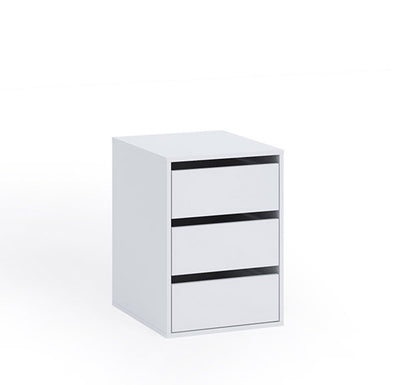 cassettiera interna per armadio 3 cassetti in legno bianco