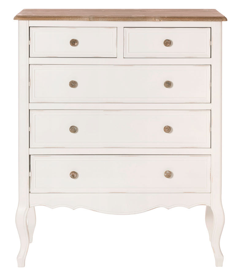 Cassettiera comò 5 cassetti in legno stile classico cm 83x40x99h