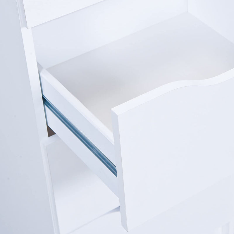 Ibrem - Cassettiera in legno bianca 3 cassetti per ufficio cm 40x40x71h