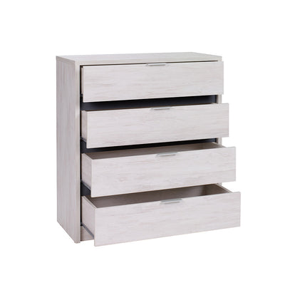cassettiera moderna 4 cassetti in legno oak grafite e bianco lucido