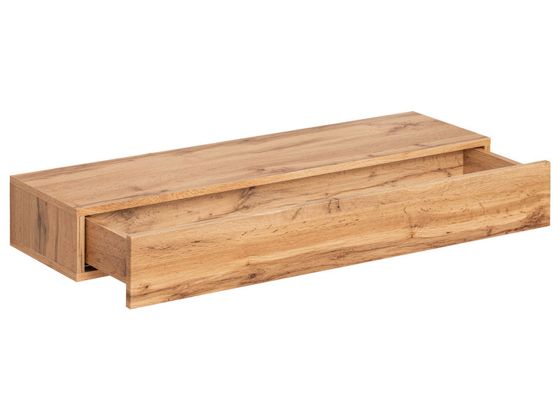 Ofemia - Set ingresso con pensili e vani bianco opaco e rovere cm 100x30x170h