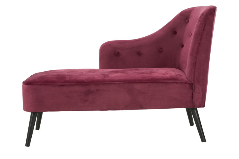 chaise lounge moderna in tessuto colore bordeaux