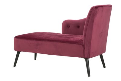 chaise lounge moderna in tessuto colore bordeaux