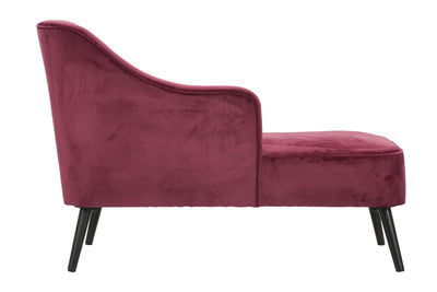 chaise lounge moderna in tessuto colore bordeaux