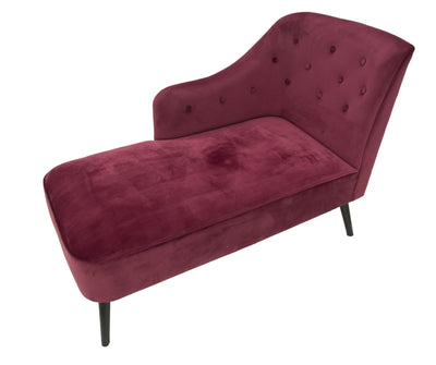 chaise lounge moderna in tessuto colore bordeaux