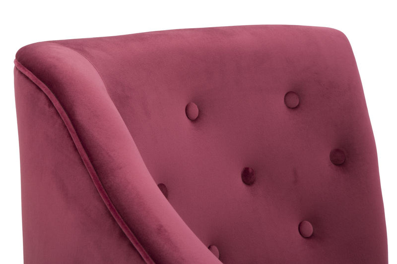 chaise lounge moderna in tessuto colore bordeaux