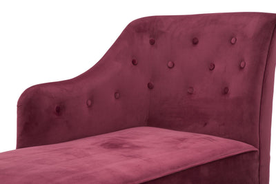 chaise lounge moderna in tessuto colore bordeaux