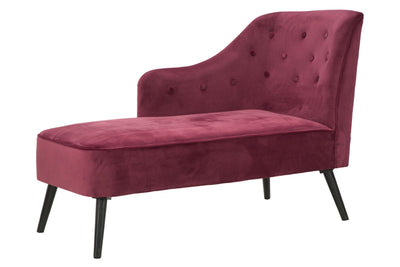 chaise lounge moderna in tessuto colore bordeaux