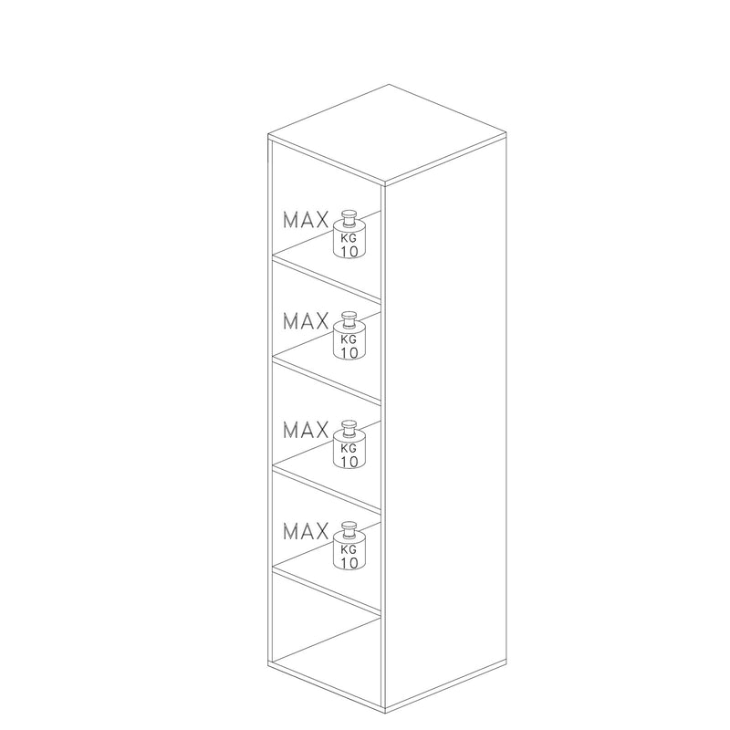 Rabat - Parete libreria modulare con 20 vani e 4 colonne cm 224x30x186h - vari colori
