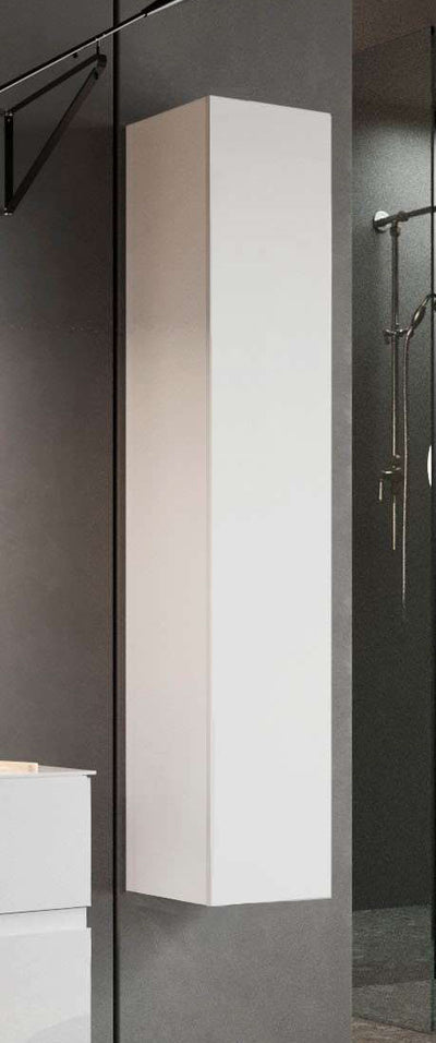 colonna sospesa da bagno cm 138 con 1 nata e ripiani interni bianco lucido