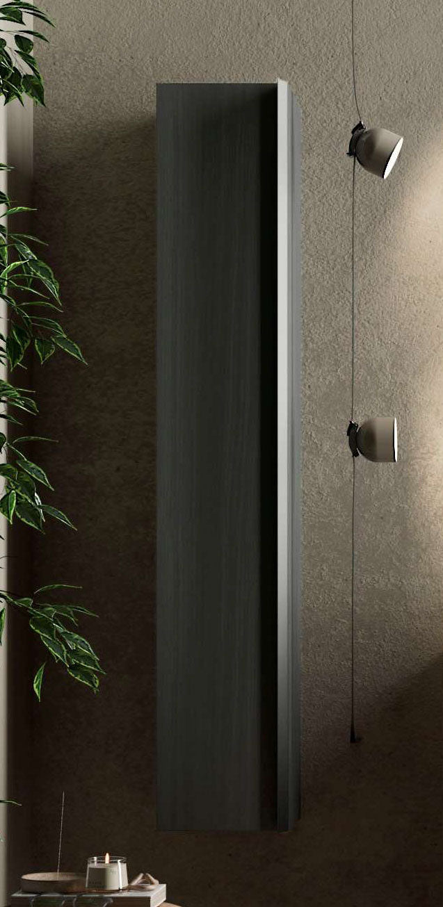 colonna sospesa pensile verticale 1 anta in legno nero frassinato