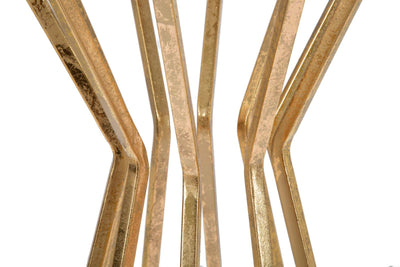 Tavolino da salotto colonnina in metallo colore oro effetto anticato cm Ø 38x80h