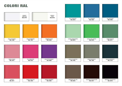 campioni colori ferro RAL per struttura