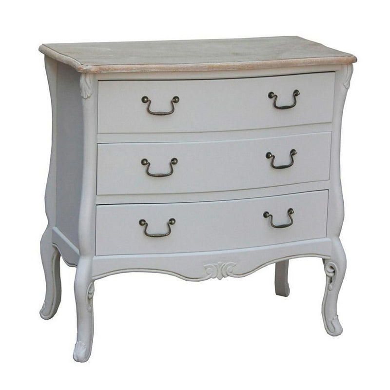 Comò cassettiera in legno colore tortora 3 cassetti stile classico cm 80x40x80h