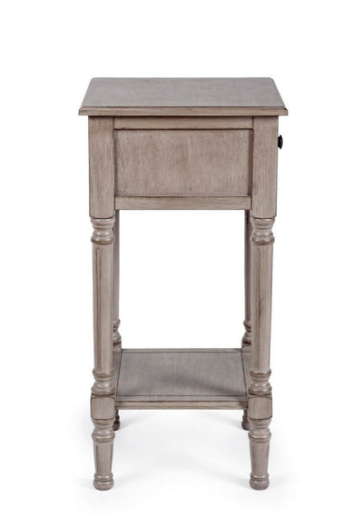 Comodino in legno con cassetto sagomato stile classico cm 36x36x72h
