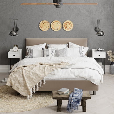 Comodino da notte moderno con vano a giorno e cassetto lato destro cm 30x32x60h