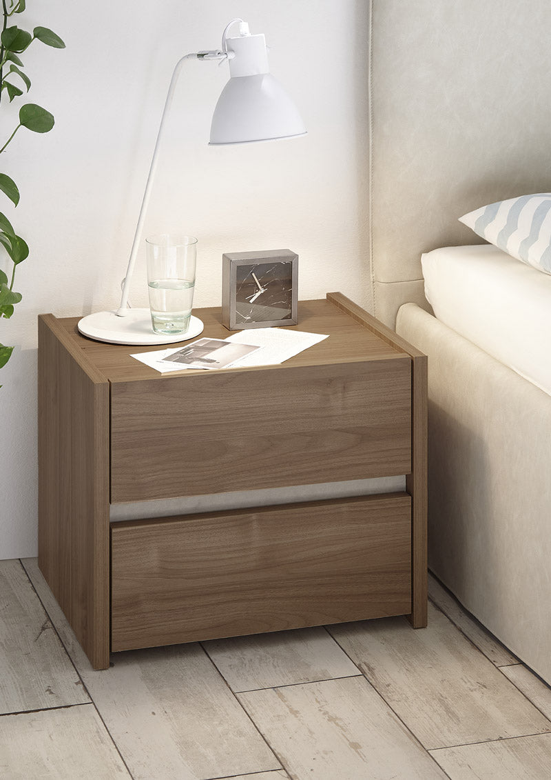 Mestal - Set da 2 Comodino moderno 2 cassetti da camera in legno cm 51x40x42h - vari colori