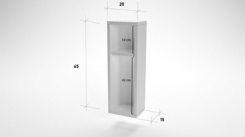 Comodino stile moderno 2 scomparti cm 20x15x65h - vari colori