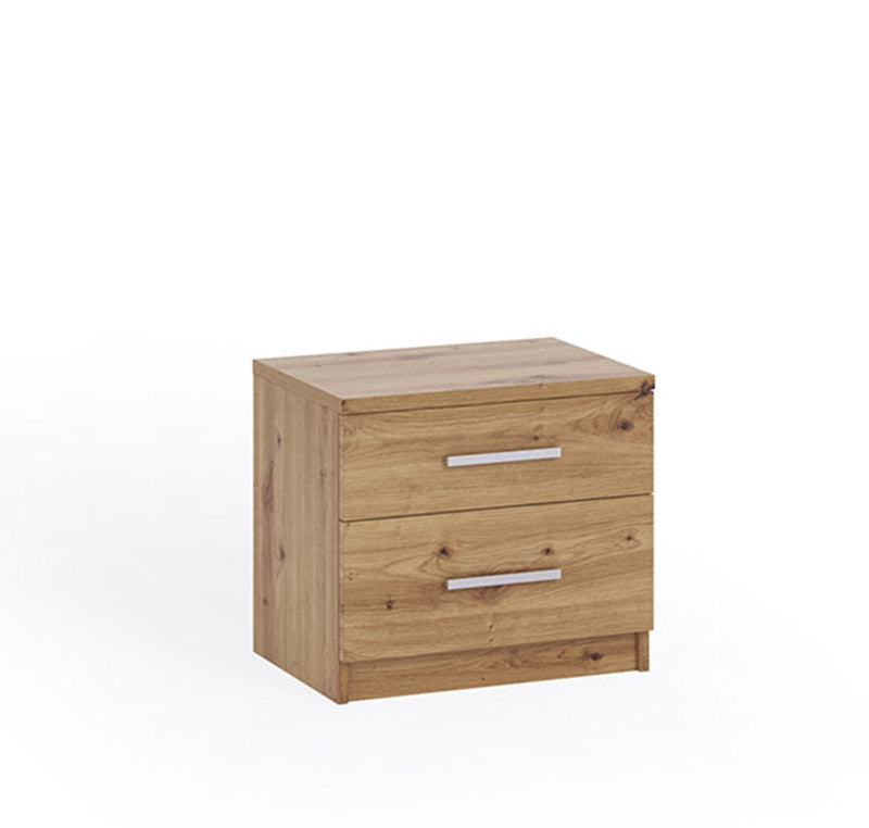 Bres - Comodino 2 cassetti in legno per camera da letto cm 50x35x45h - vari colori