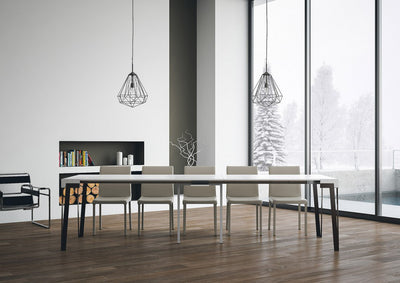 Rio - Consolle da ingresso allungabile moderna cm 90x40/300x77h - Bianco frassino