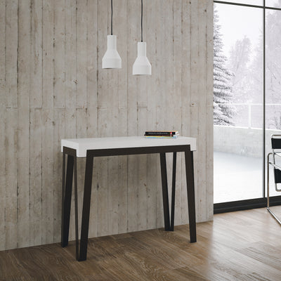 Rio - Consolle da ingresso allungabile moderna cm 90x40/300x77h - Bianco frassino