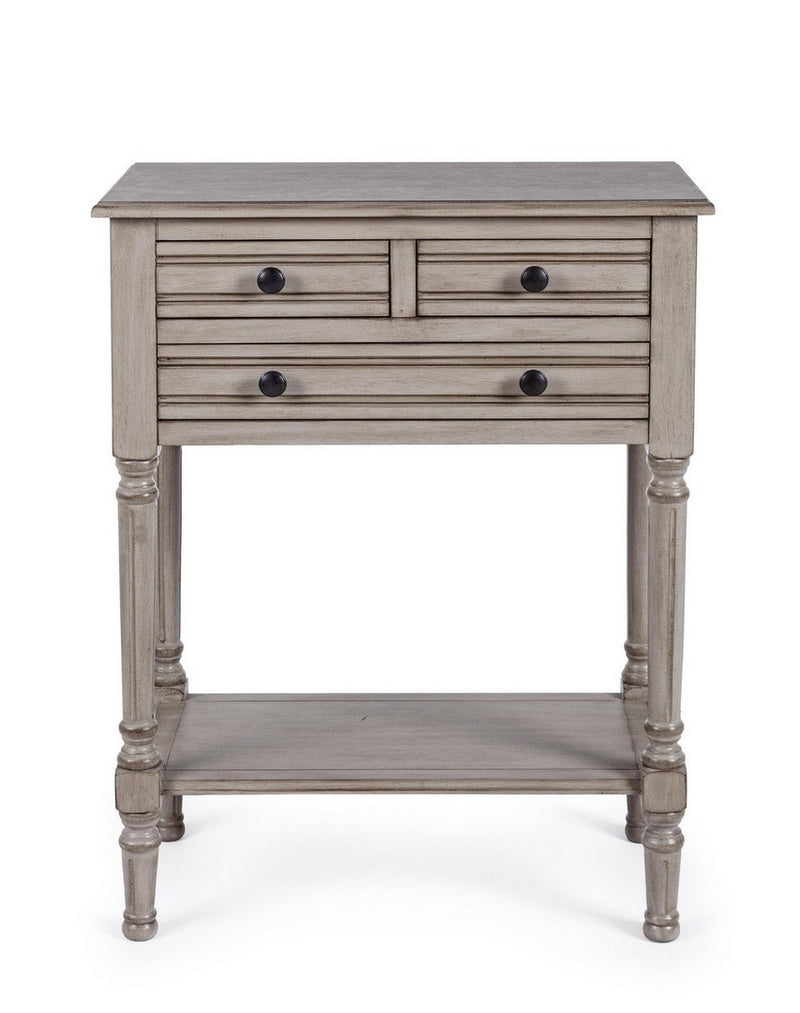 Consolle da ingresso con 3 cassetti stile classico in legno cm 60x33x78h