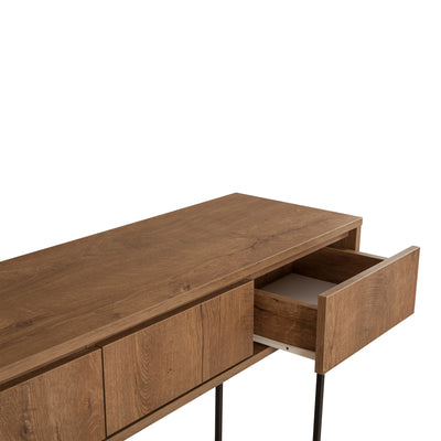 Consolle industrial per ingresso 3 cassetti gambe in metallo resistente cm 120x36x90h