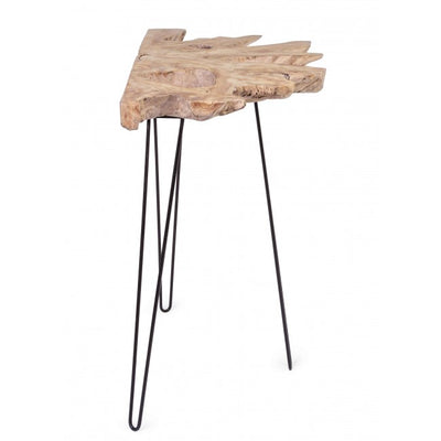 Consolle con piano in radici di teak naturale cm 100x50x90h